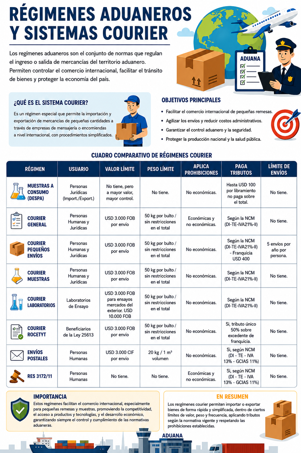 Regímenes aduaneros y sistemas courier